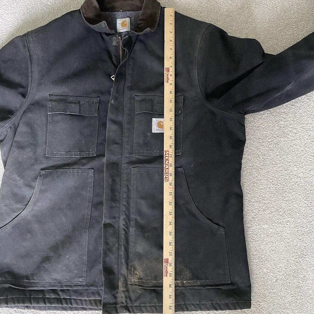 Carhartt Vintage 1990's Blanket Lined Chore Jacket Work Coat Black Men's Size XL - Picture 16 of 16